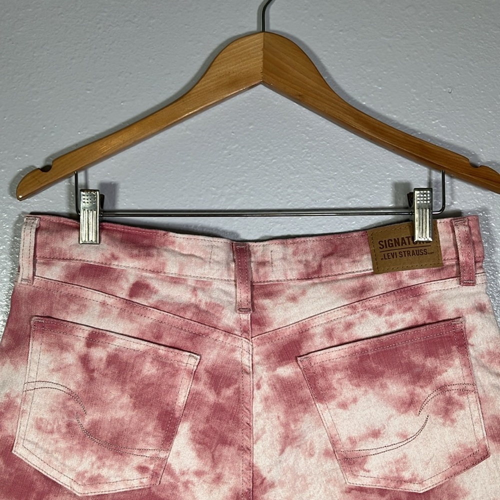 Levi’s pink tye dye heritage high rise raw denim shorts sz 12 | grunge festival - Picture 5 of 10